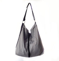 Bolso Hobo vichy blanco-negro