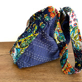 Hobo bordado Kantha- azul