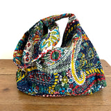 Hobo bordado Kantha- azul