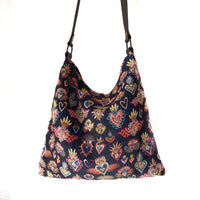 Bolso hobo recto de corazones mexicanos